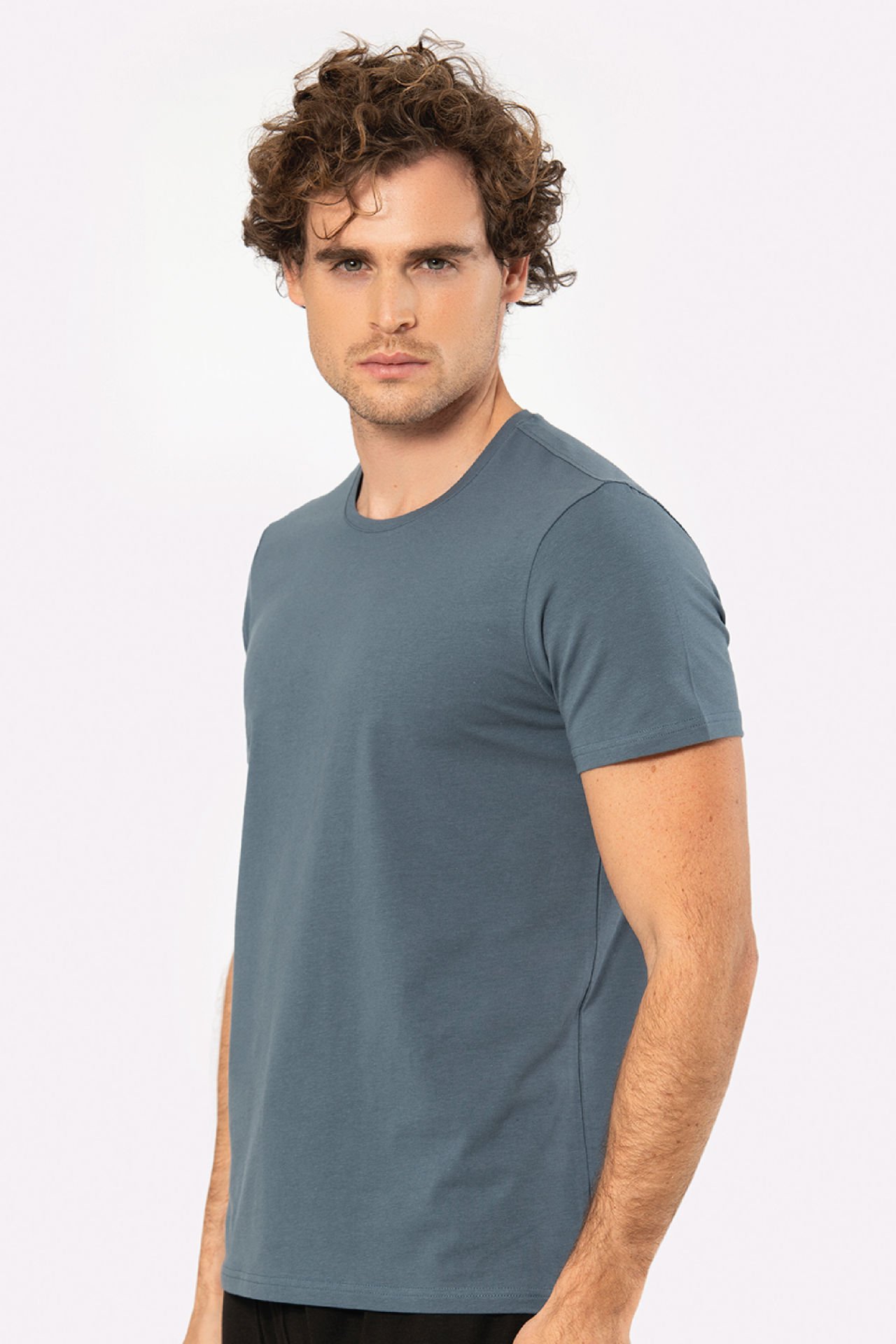 Cacharel Erkek Bisiklet Yaka Likralı T-shirt