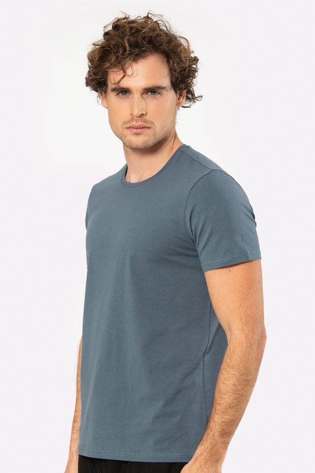 Cacharel Erkek Bisiklet Yaka Likralı T-shirt