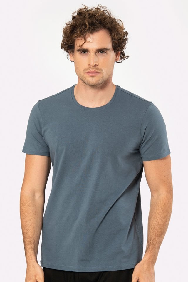 Cacharel Erkek Bisiklet Yaka Likralı T-shirt