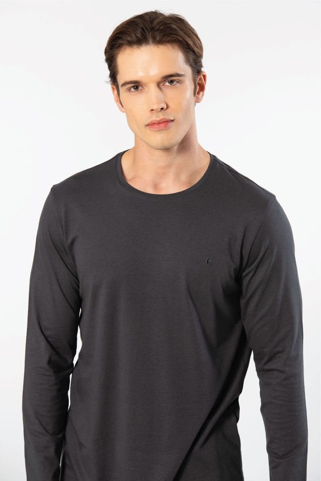 Cacharel Erkek Modal Pamuk Bisiklet Yaka T-shirt