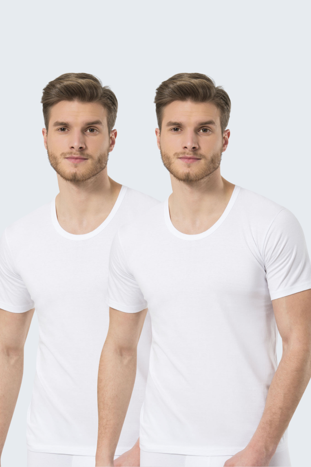 Türen Erkek 2\'li Penye Bisiklet Yaka(açık) Fanila