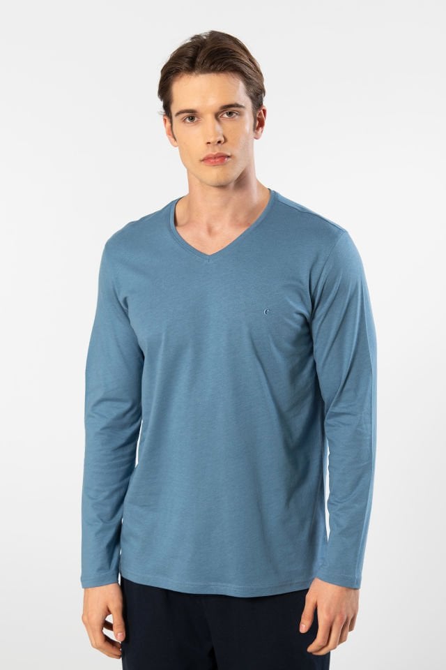 Cacharel Erkek Modal Pamuk V Yaka T-shirt