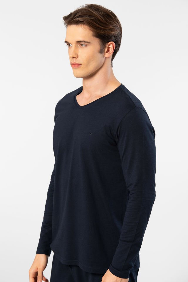 Cacharel Erkek Modal Pamuk V Yaka T-shirt