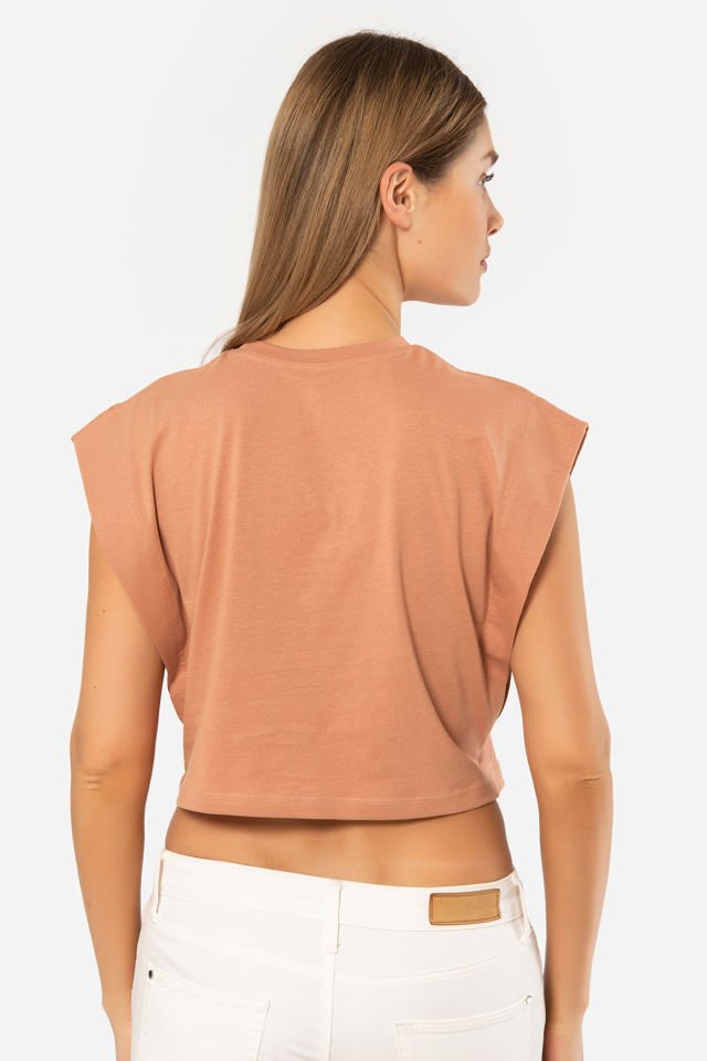 Türen Kadın Vatka Görünümlü Crop T-shirt