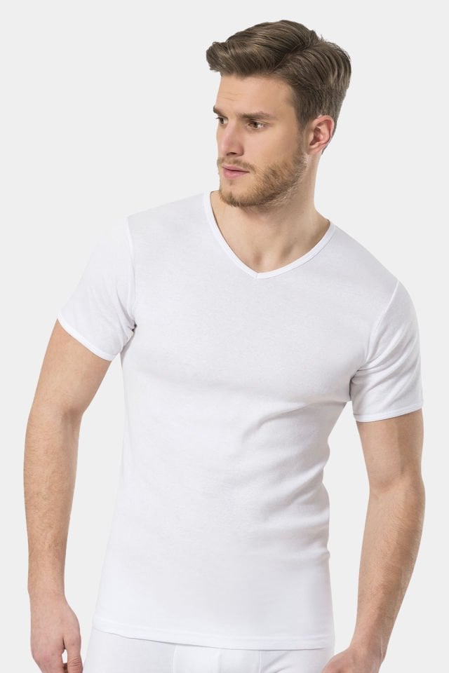 Türen Erkek Ribana V yaka Fanila (2\'li Paket)