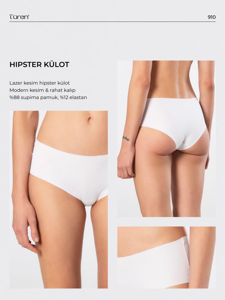 Türen Kadın Lazer Kesim Pamuklu Hipster Külot