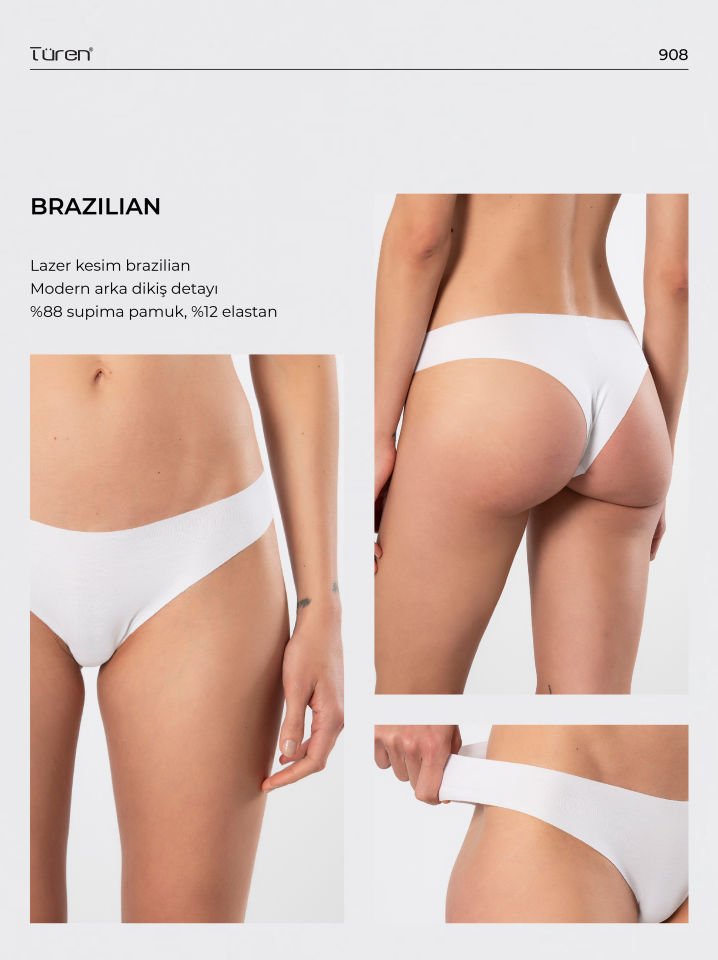Türen Kadın Lazer Kesim Pamuklu Brazilian Külot