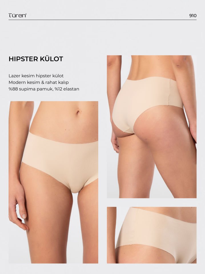 Türen Kadın Lazer Kesim Pamuklu Hipster Külot