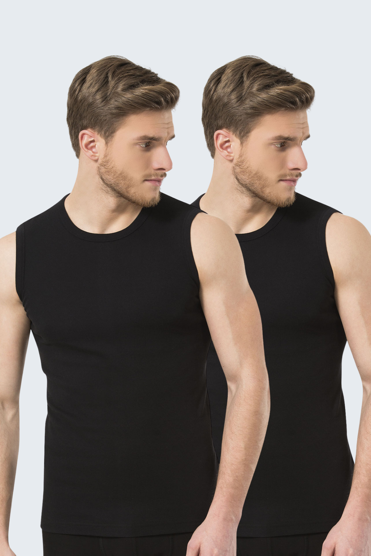 Türen Erkek Spor O yaka Atlet (2\'li Paket)