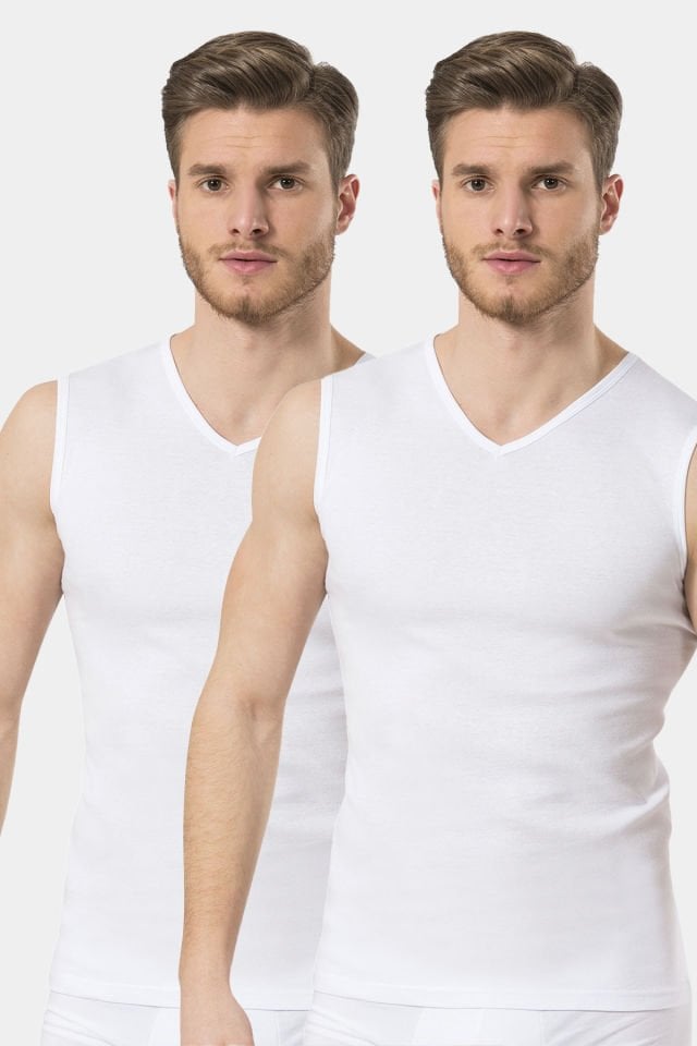 Türen Erkek Spor V yaka Atlet (2\'li Paket)