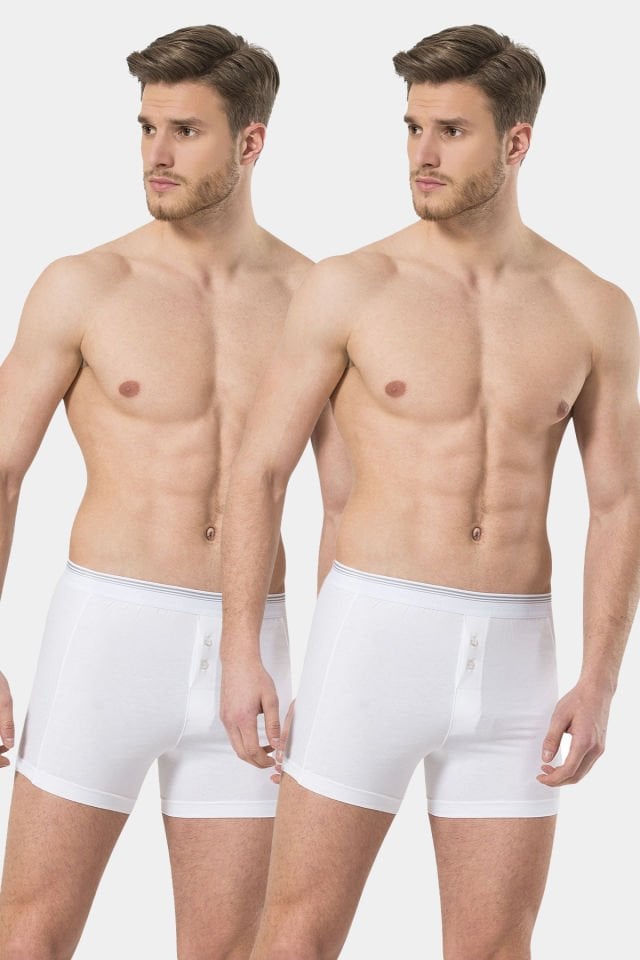 Türen Erkek Likralı Düğmeli Boxer (2\'li Paket)