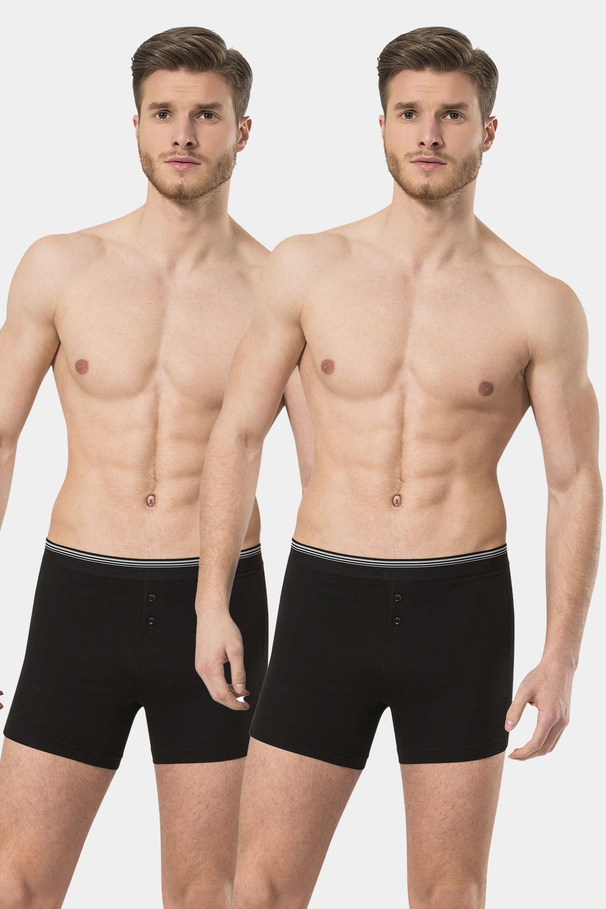 Türen Erkek Likralı Düğmeli Boxer (2\'li Paket)
