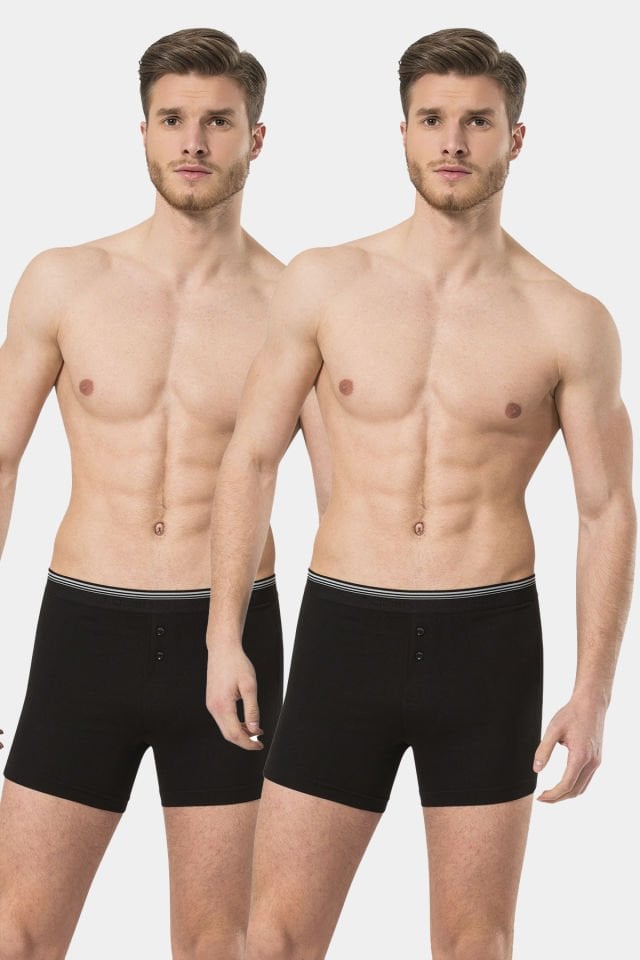 Türen Erkek Likralı Düğmeli Boxer (2\'li Paket)