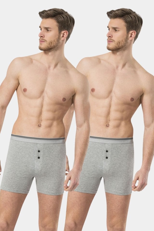 Türen Erkek Likralı Düğmeli Boxer (2\'li Paket)