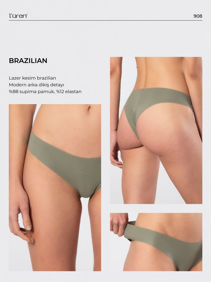 Türen Kadın Lazer Kesim Pamuklu Brazilian Külot