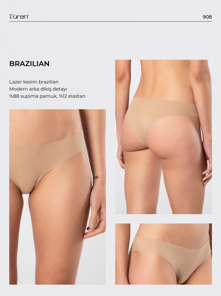 Türen Kadın Lazer Kesim Pamuklu Brazilian Külot