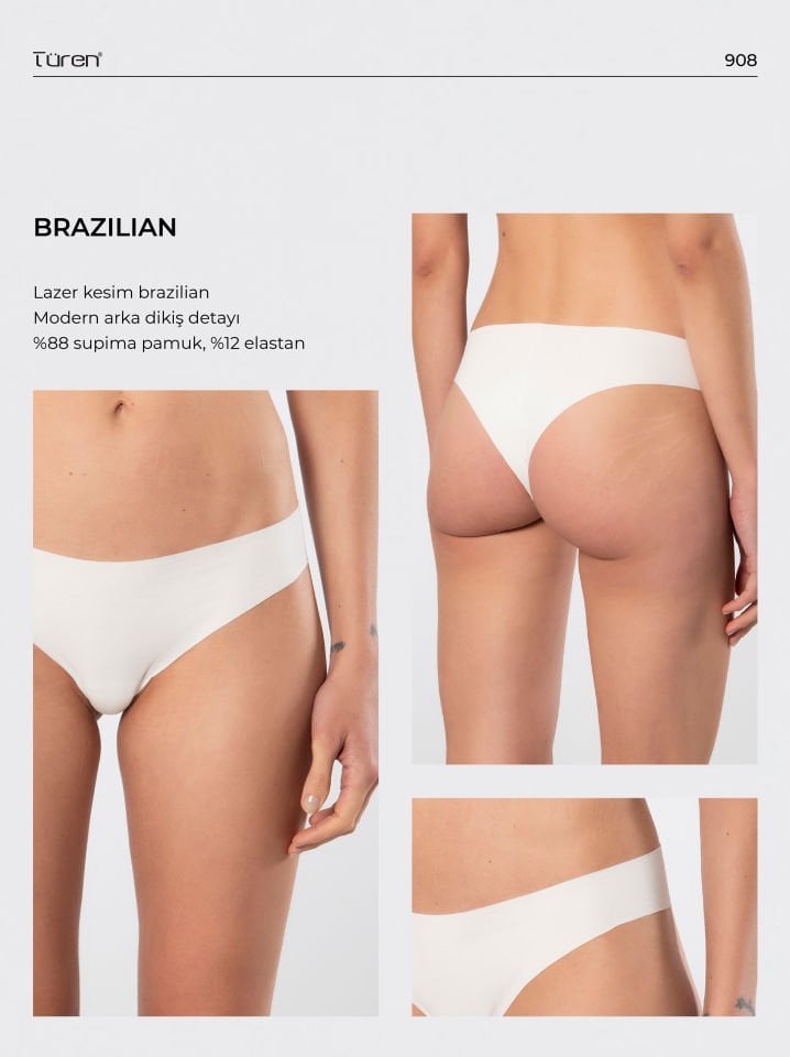 Türen Kadın Lazer Kesim Pamuklu Brazilian Külot