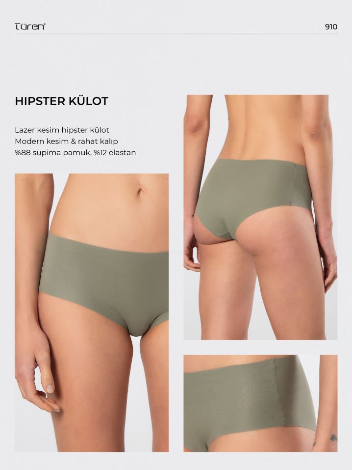 Türen Kadın Lazer Kesim Pamuklu Hipster Külot
