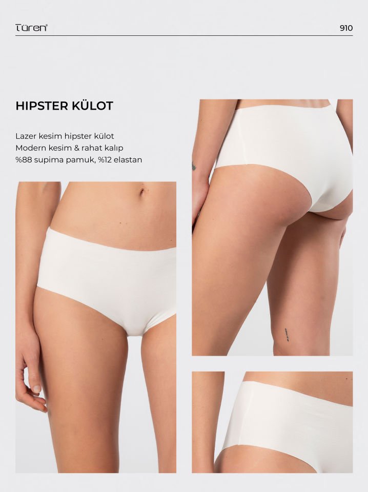 Türen Kadın Lazer Kesim Pamuklu Hipster Külot