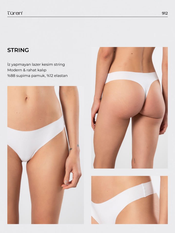 Türen Kadın Lazer Kesim Pamuklu String Külot