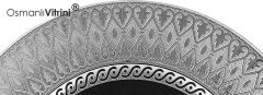21 cm Çap Gümüş Renk Allah İsmi Celil Yazılı Tabak Çerçeve