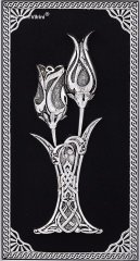 28 cm x 43 cm Siyah Gümüş Renk Lalegül Tablo Çerçeve