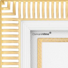 29 cm x 33 cm Beyaz Altın Renk Lalegül Tablo Çerçeve