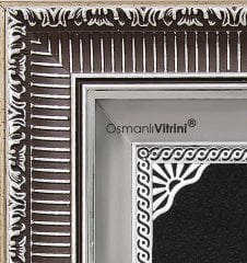 30 cm x 50 cm Siyah Gümüş Renk Lalegül Tablo Çerçeve