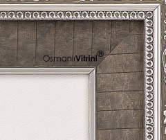 60 cm x 65 cm Taşlı Gümüş Renk Osmanlı Tuğrası Arması Tablo Çerçeve