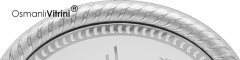 19 cm x 24 cm Beyaz Gümüş Renk Osmanlı Tuğrası Tablo ve Çerçeve