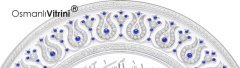 33 cm Beyaz Gümüş Tabak Taşlı Nazar Duası Yazılı Tablo Çerçeve