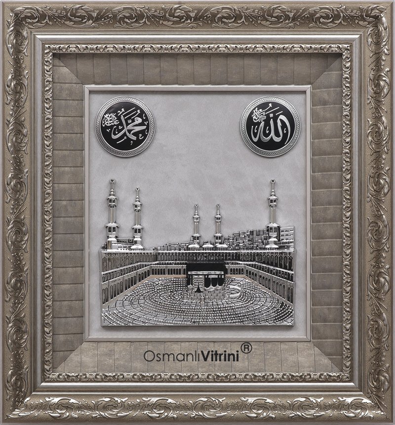 50 cm x 52 cm Gümüş Renk Kabe Pano