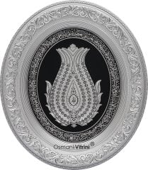 52 cm x 60 cm Gümüş Renk Esmaül Hüsna Lalegül Tablo Çerçeve