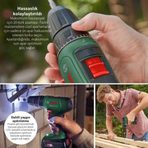 Bosch EasyImpact 18V-40 Akülü Darbeli Vidalama (Tek Akü, 2,0 Ah)
