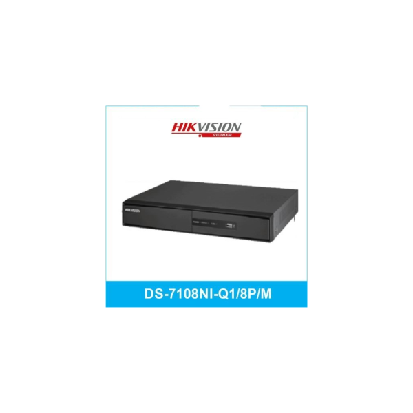 HIKVISION DS-7108NI-Q1/8P/M 4Mpix, H265+, 8Kanal Video, 8PoE, 1 HDD, UHD 1520P Kayıt, 60Mbps Bant Genişliği, NVR