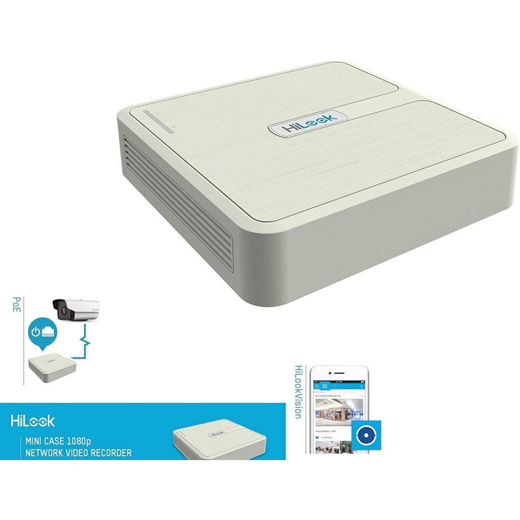 HILOOK NVR-104H-D 4Mpix,H265+,4Kanal Video, 1 HDD,60Mbps Bant Genişliği,NVR
