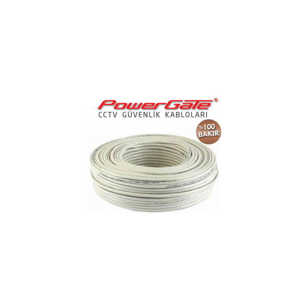 PowerGate PRO 100mt, 2+1 (2x0,50+0,33) %100Bakır, CCTV Güvenlik Kablosu