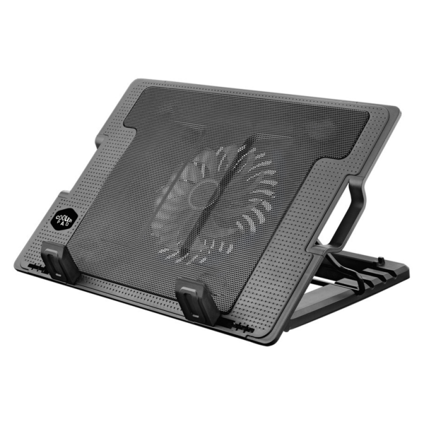 PowerGate PG-NC01 14cm Fan, 10"-17" Notebook Soğutucu, 5 Kademeli Stand, Mavi Ledli (Siyah)