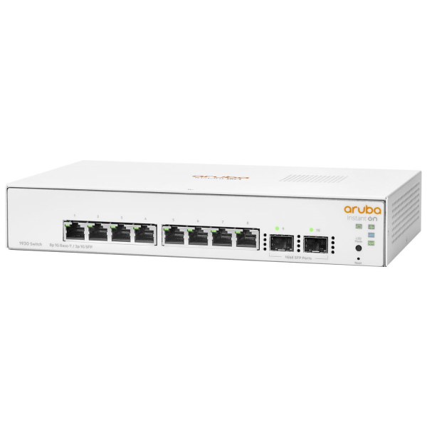 HP Aruba Instant On JL680A 1930-8G, 8Port, GigaBit 2 Port Gigabit SFP Port, Yönetilebilir, Rack Mount Switch