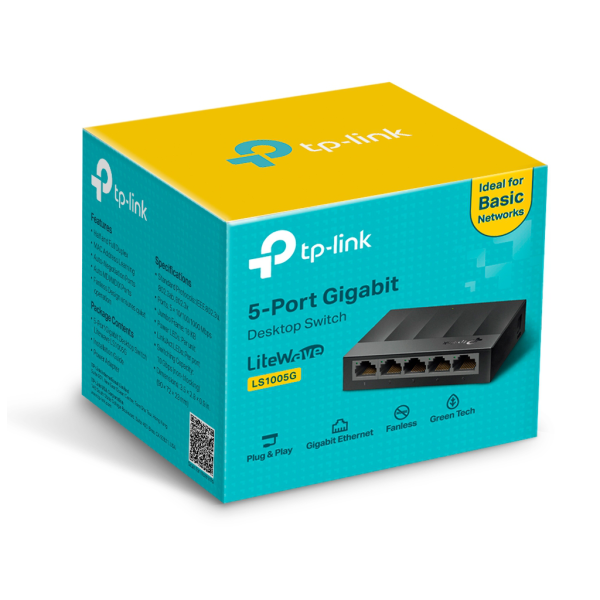 TP-LINK LS1005G, Green Tech, 5 Port, GigaBit, Yönetilemez, Masaüstü Switch