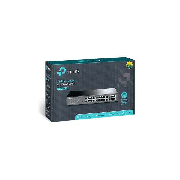 TP-LINK TL-SG1024DE, 24 Port, GigaBit, Metal Kasa, Easy Smart, Yönetilebilir, Rackmount Switch