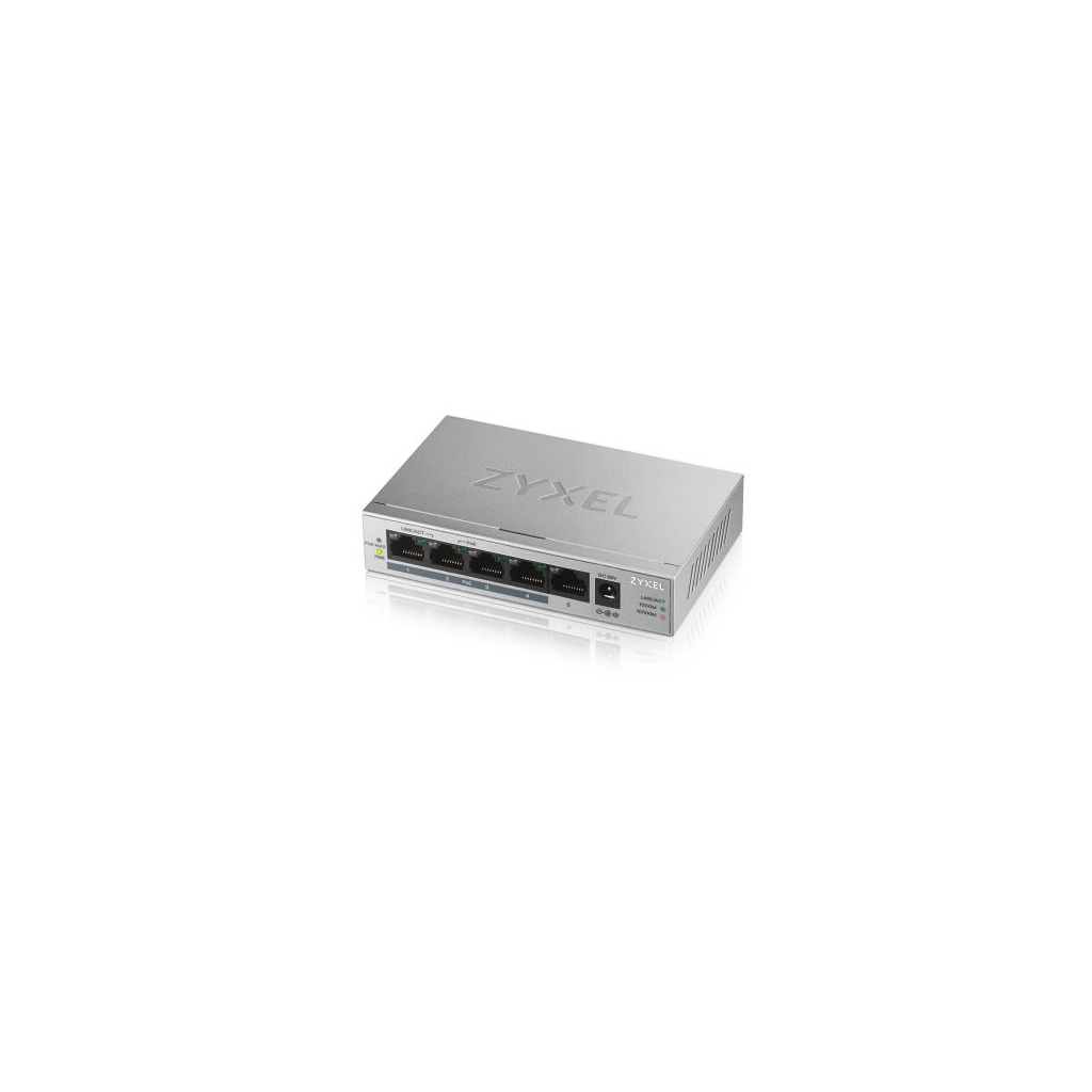 ZyXEL GS1005HP, 5 Port Poe, GigaBit, 60W Yönetilemez, Masaüstü Switch
