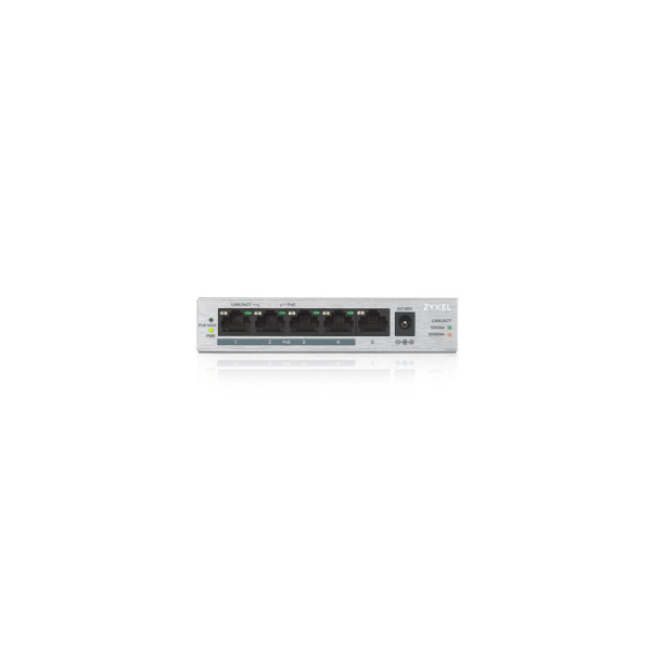 ZyXEL GS1005HP, 5 Port Poe, GigaBit, 60W Yönetilemez, Masaüstü Switch