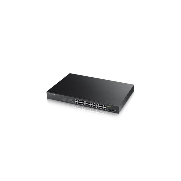 ZyXEL GS1900-24HP V2, 24 Port, GigaBit, 24 Port PoE, 170W, +2Port GigaBit SFP, Yönetilebilir, Rackmount Switch