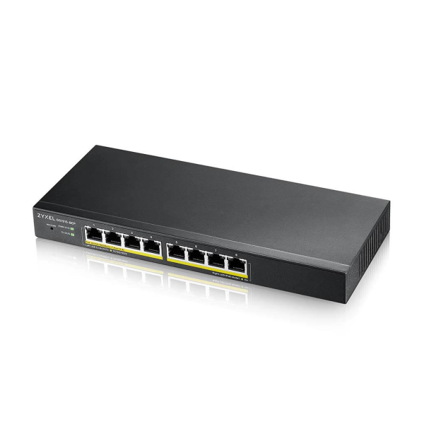 ZyXEL GS1915-8EP, 8 Port PoE, 60W, GigaBit, Yönetilebilir, Masaüstü Akıllı Switch