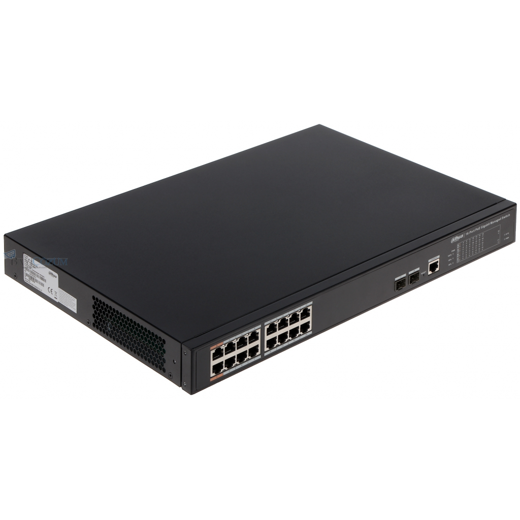 DAHUA PFS4218-16GT-240, 16 Port, GigaBit, 16 Port PoE, 240W, +2 Port GigaBit Uplink, Yönetilebilir, Rack Mount Switch