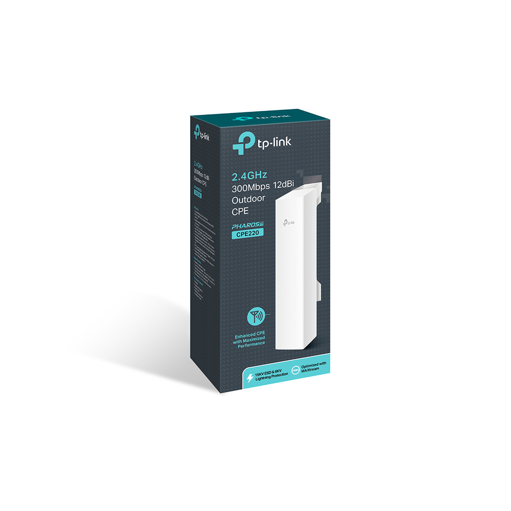 TP-LINK CPE220 300Mbps, 2,4Ghz, 12dbi, Outdoor CPE 13Km.