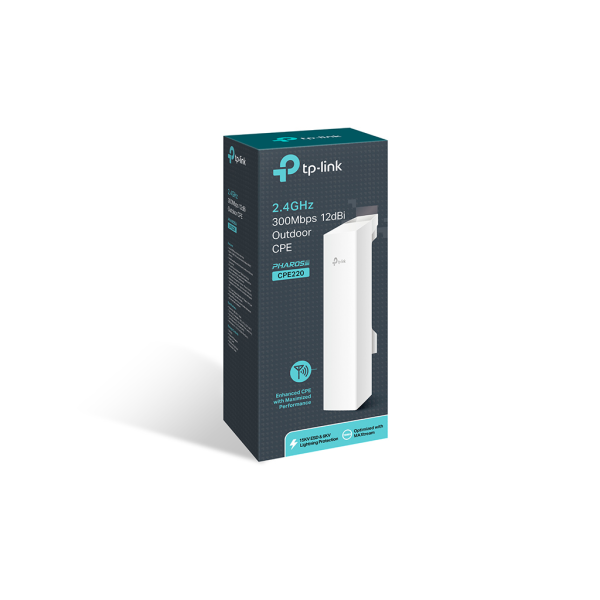 TP-LINK CPE220 300Mbps, 2,4Ghz, 12dbi, Outdoor CPE 13Km.