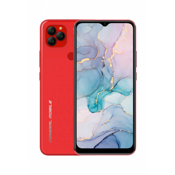 GENERAL MOBILE GM22 32Gb, Red, 3Gb Ram, 8 Çekirdek, 6,52inç Ekran, 8 Mpix Ön, 52Mpix Arka Kamera, Türkiye Garantili