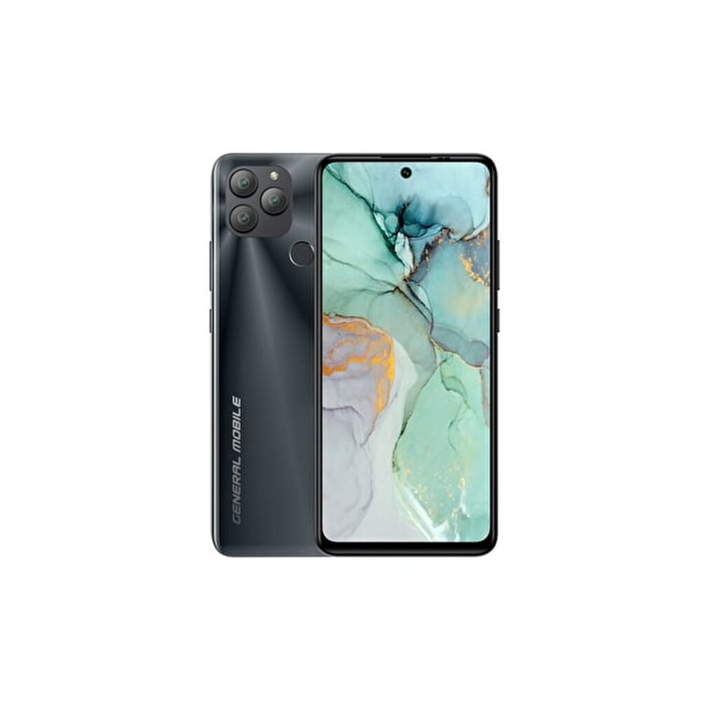 GENERAL MOBILE GM22 Plus 128Gb, Shining Black,  4Gb Ram, 8 Çekirdek, 6,78inç Ekran, 8 Mpix Ön, 48Mpix Arka Kamera, Türkiye Garantili